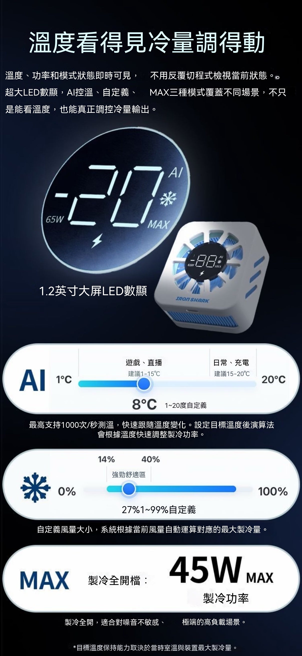 F9Pro65W無線充電散熱器