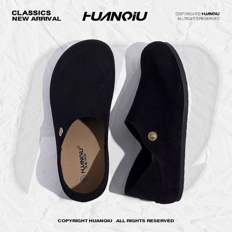 Vintage Round-Toe Birkenstock-Style Backless Clogs with Convertible Heel Strap
