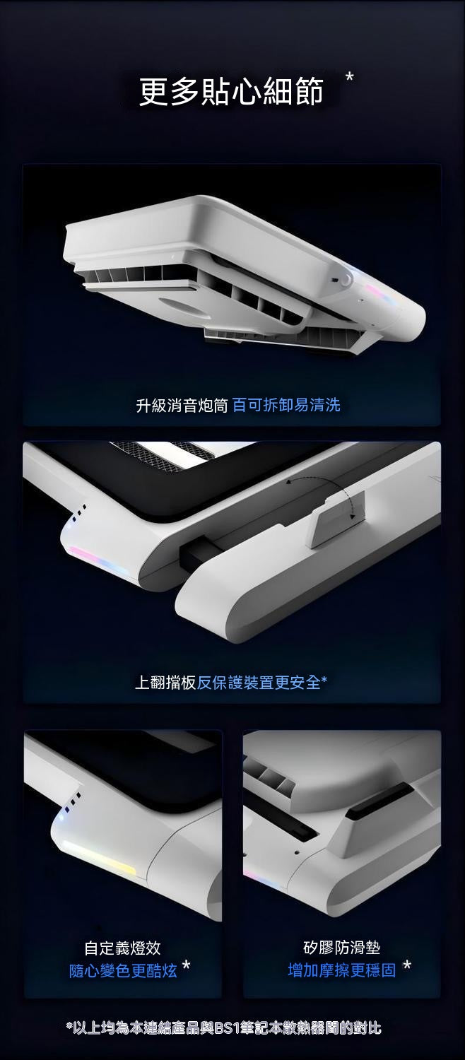【升級三風道】BS3/BS3 Pro壓風式筆電散熱器底座支架
