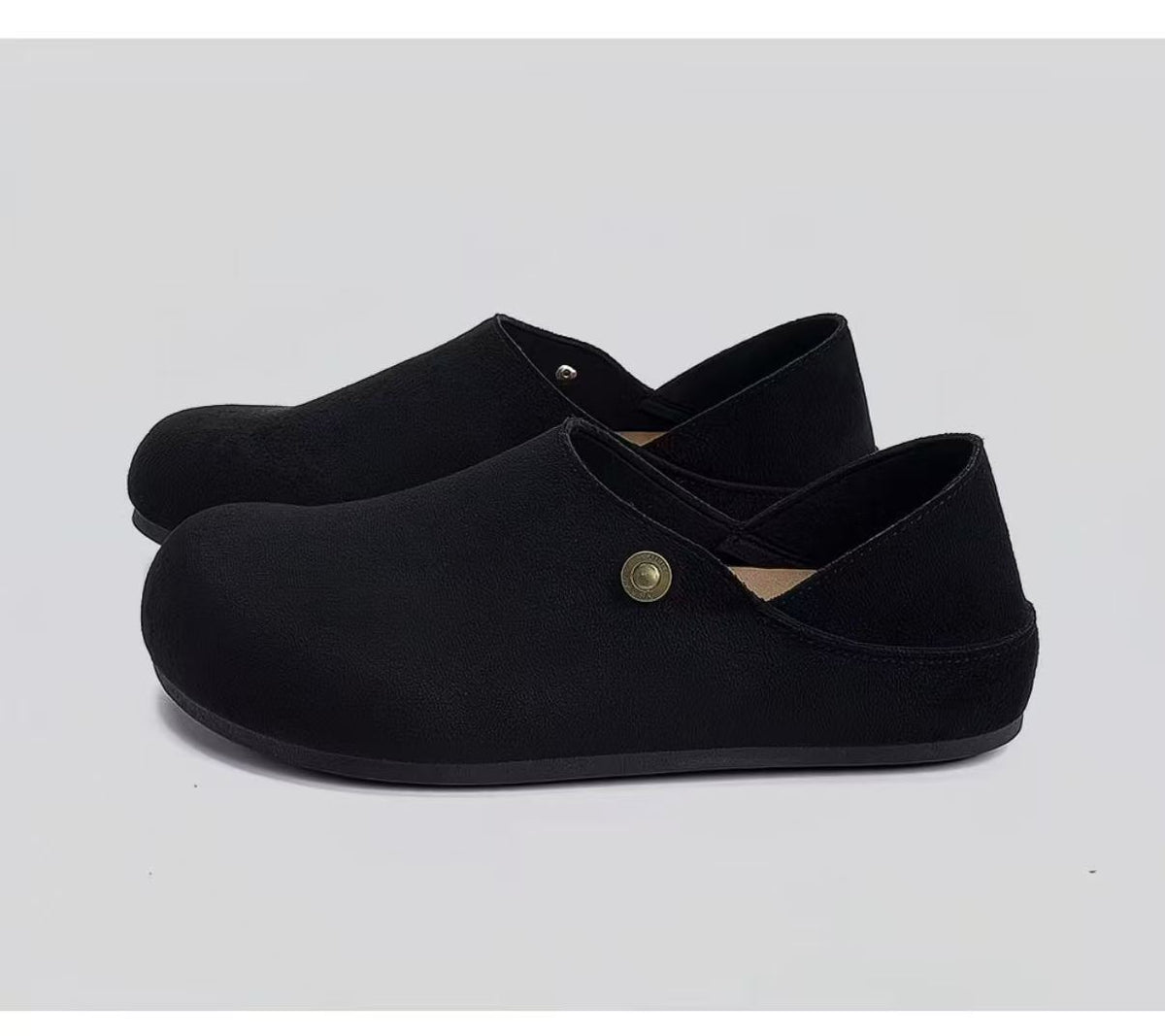 Vintage Round-Toe Birkenstock-Style Backless Clogs with Convertible Heel Strap