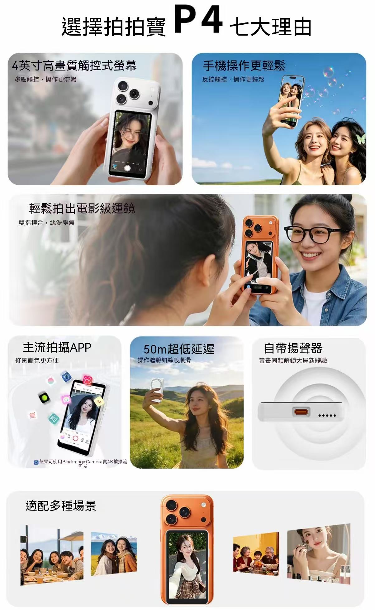 SHIMBOL拍拍寶 P4 磁吸自拍螢幕