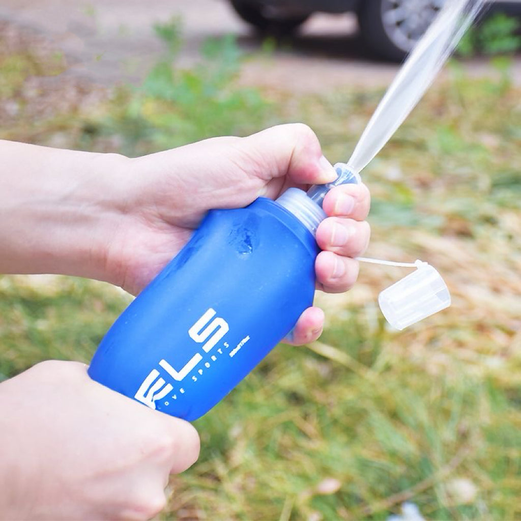 運動硅膠咬嘴軟水壺｜戶外跑步騎行專用可折疊水袋