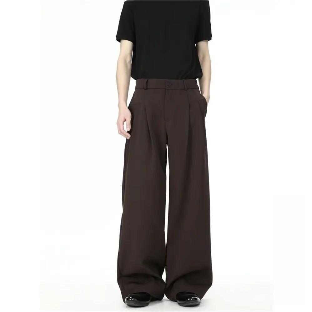 Summer Sophisticated Draping 3D Old Money Style Loose Versatile Suit Trousers