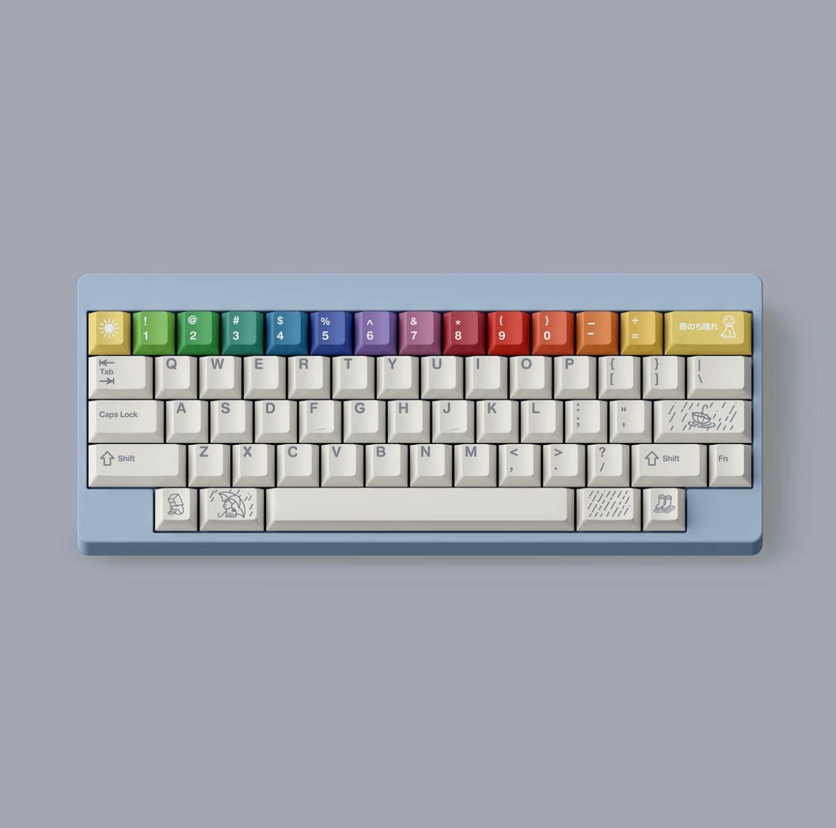 PBT Keycaps Rain After Theme Dye-Sublimated Keycaps