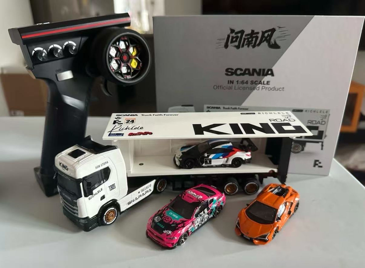 正版授權斯堪尼亞S730 V8貨櫃車 RC多功能遙控漂移車