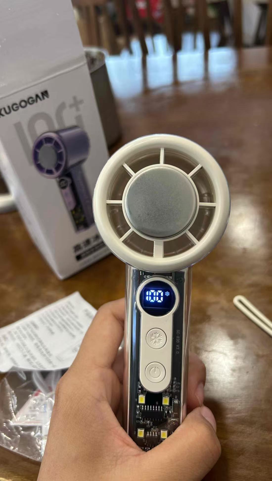 冰敷高速透明手持小風扇