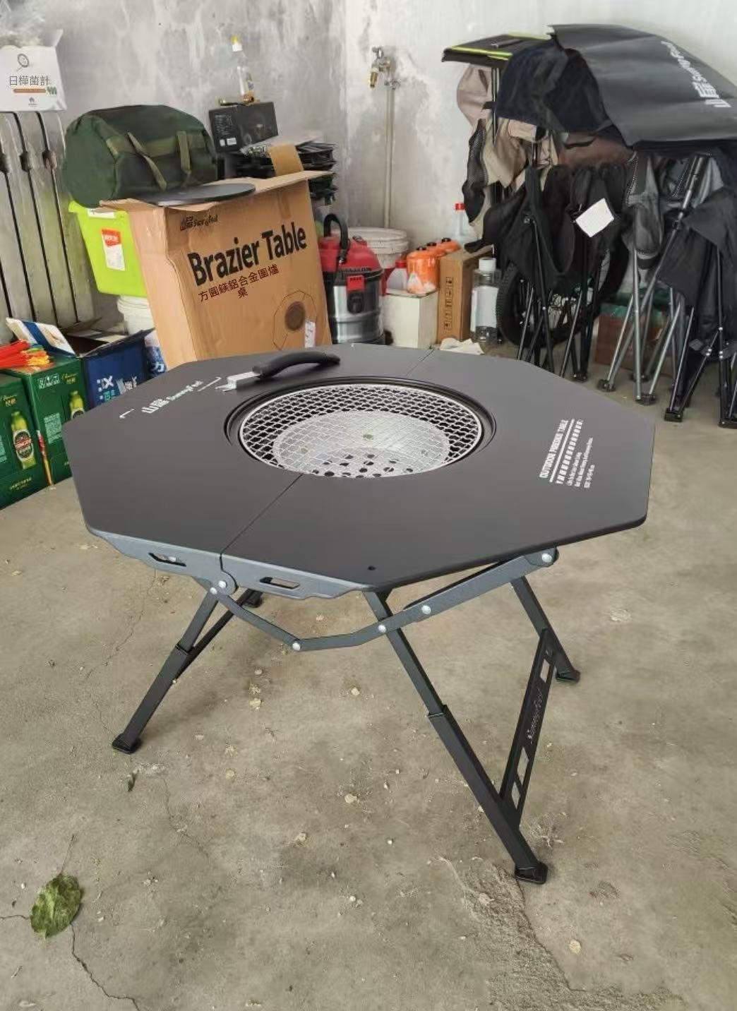 Outdoor Campfire Tea and BBQ Tactical Octagonal Table