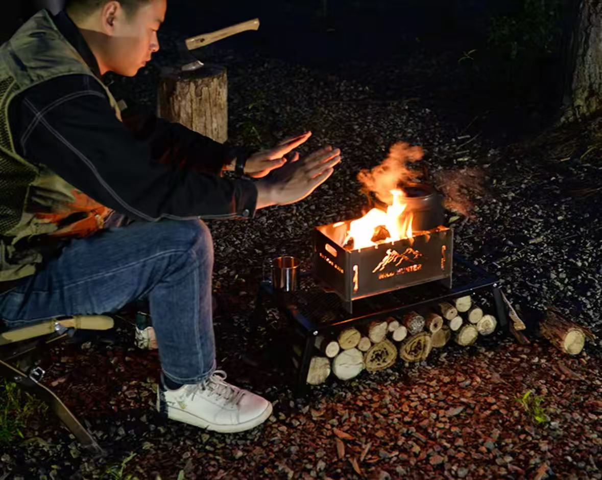 Thickened Stainless Steel Barbecue Stove Deer Hollow Foldable Fire Pit