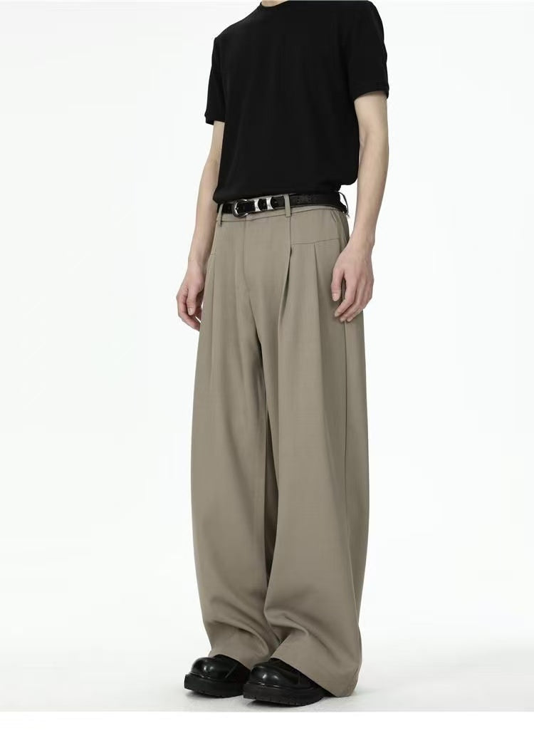 Summer Sophisticated Draping 3D Old Money Style Loose Versatile Suit Trousers