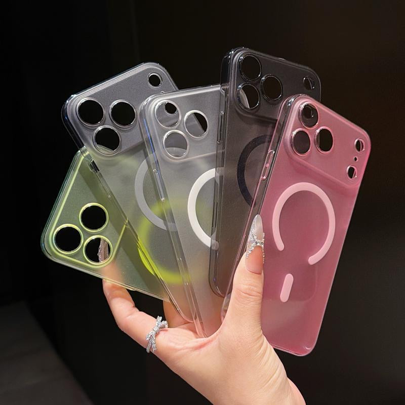 適用iphone超薄冰霧磨砂磁吸手機殼