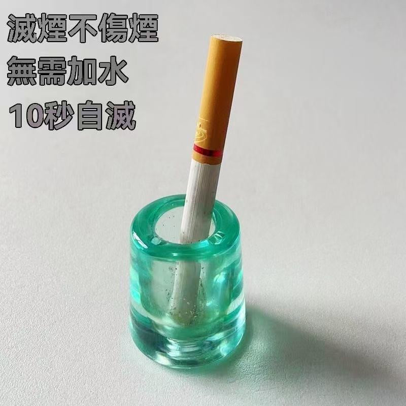 多功能透明樹脂收納座｜菸蒂熄煙缸/牙刷座/筆座 三合一