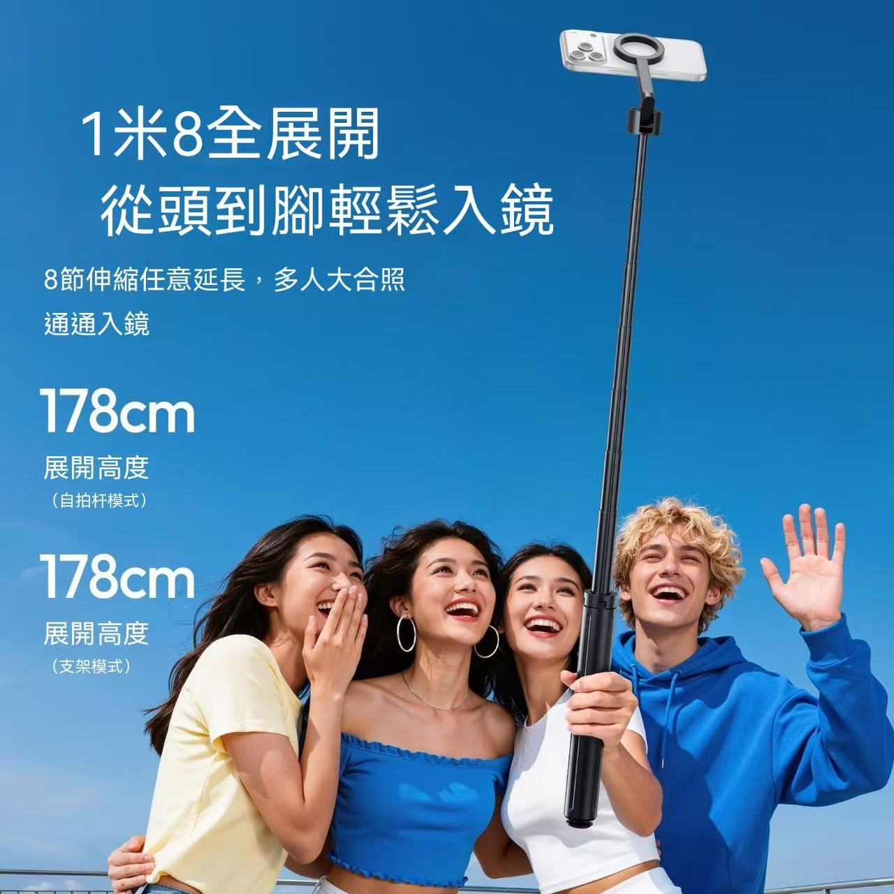 SK-21 One-Touch Open/Close Magnetic Phone Holder with Automatic Pop-Up Floor Tripod