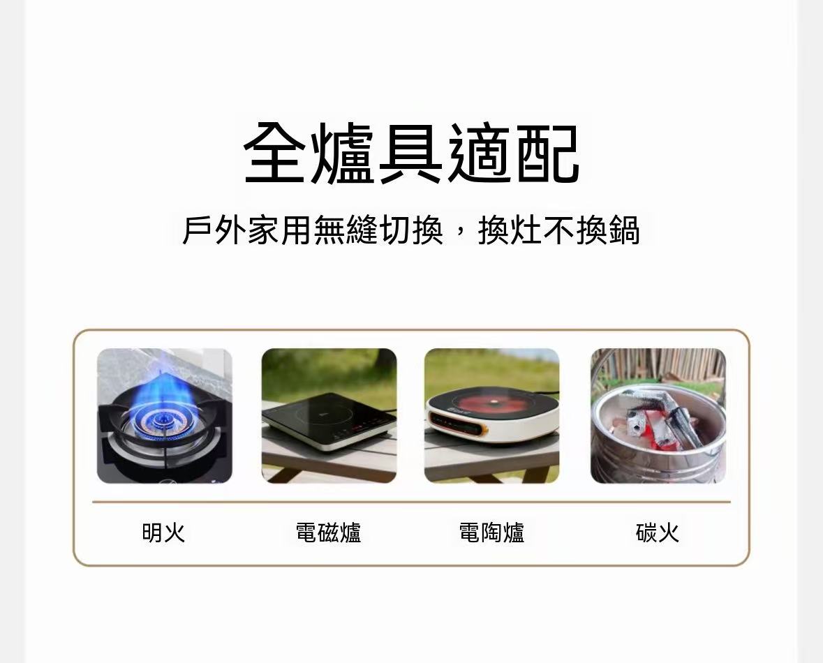 戶外露營便攜3.3L不鏽鋼露營套鍋組