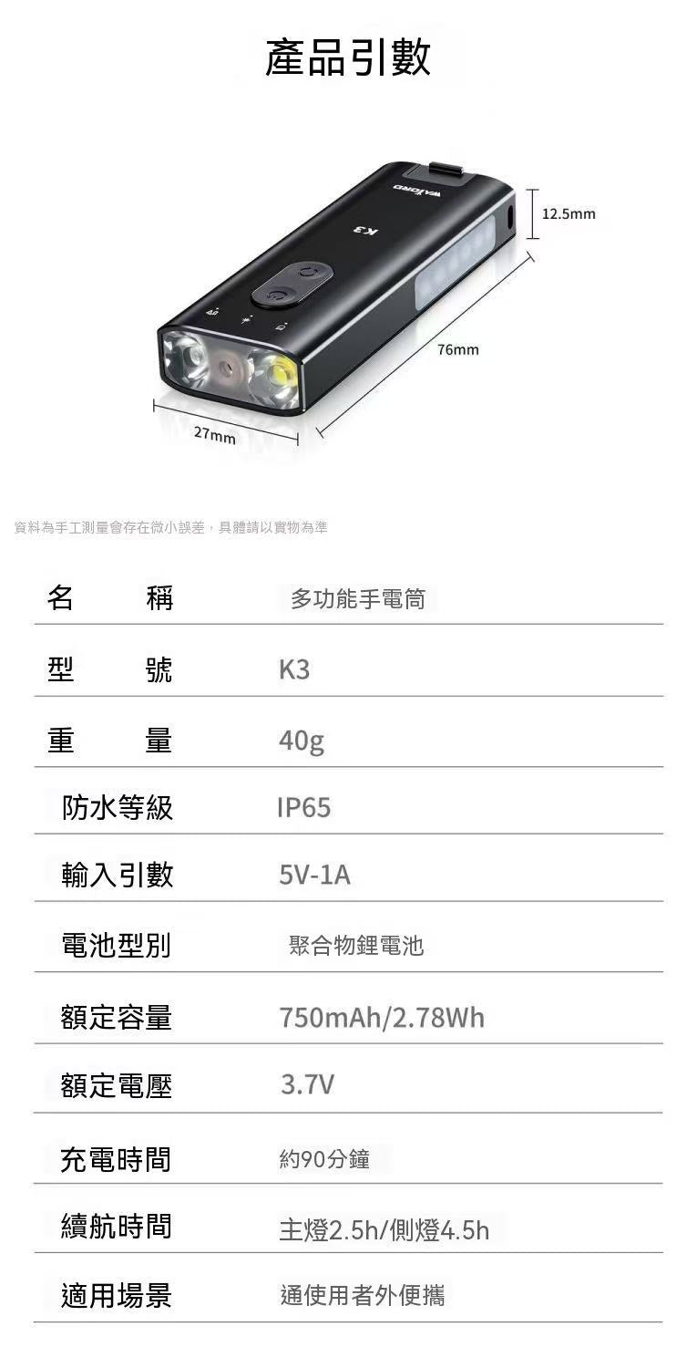 Multifunctional flashlight UV detection multi-light source outdoor lighting maintenance
