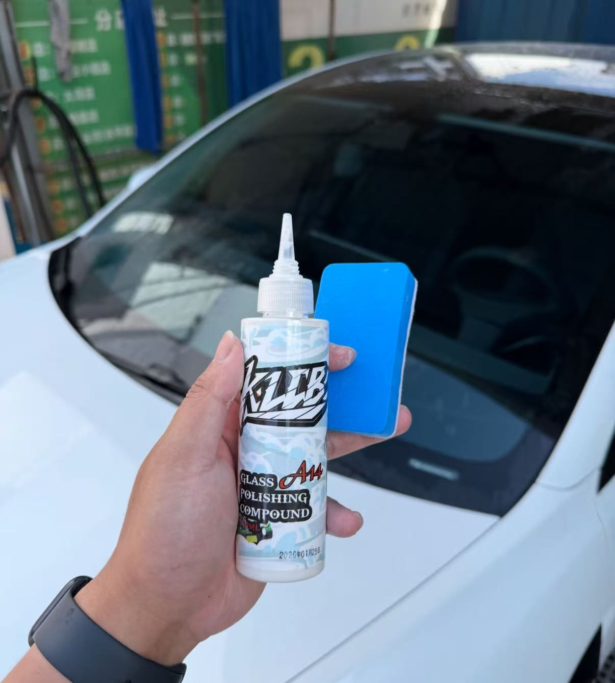 KLCB Glass Polishing Agent | Automotive Glass Oil Film Remover, Coating, and Wax Residue Cleaner