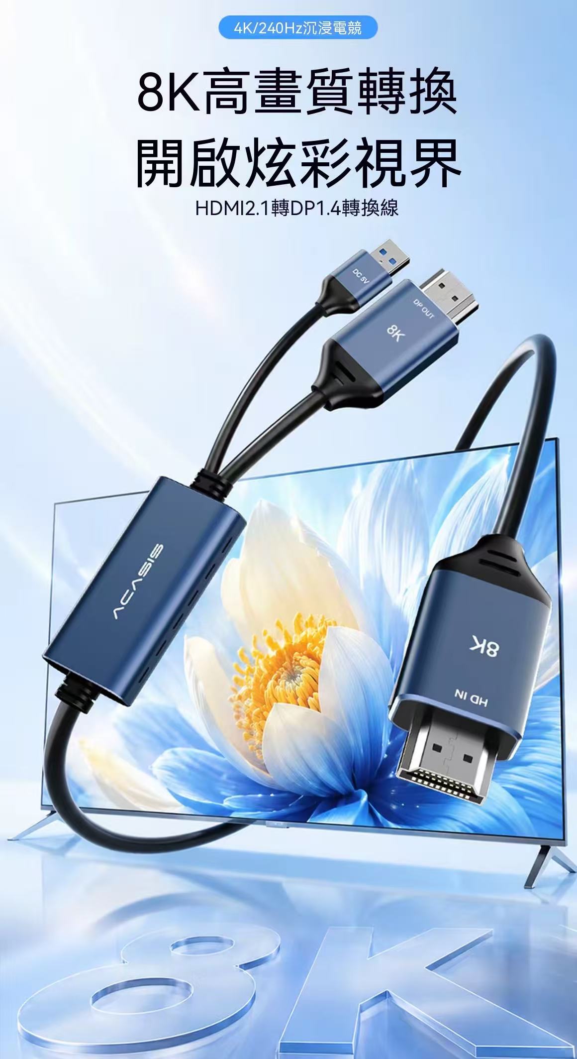 ACASIS HDMI to DP Converter Cable