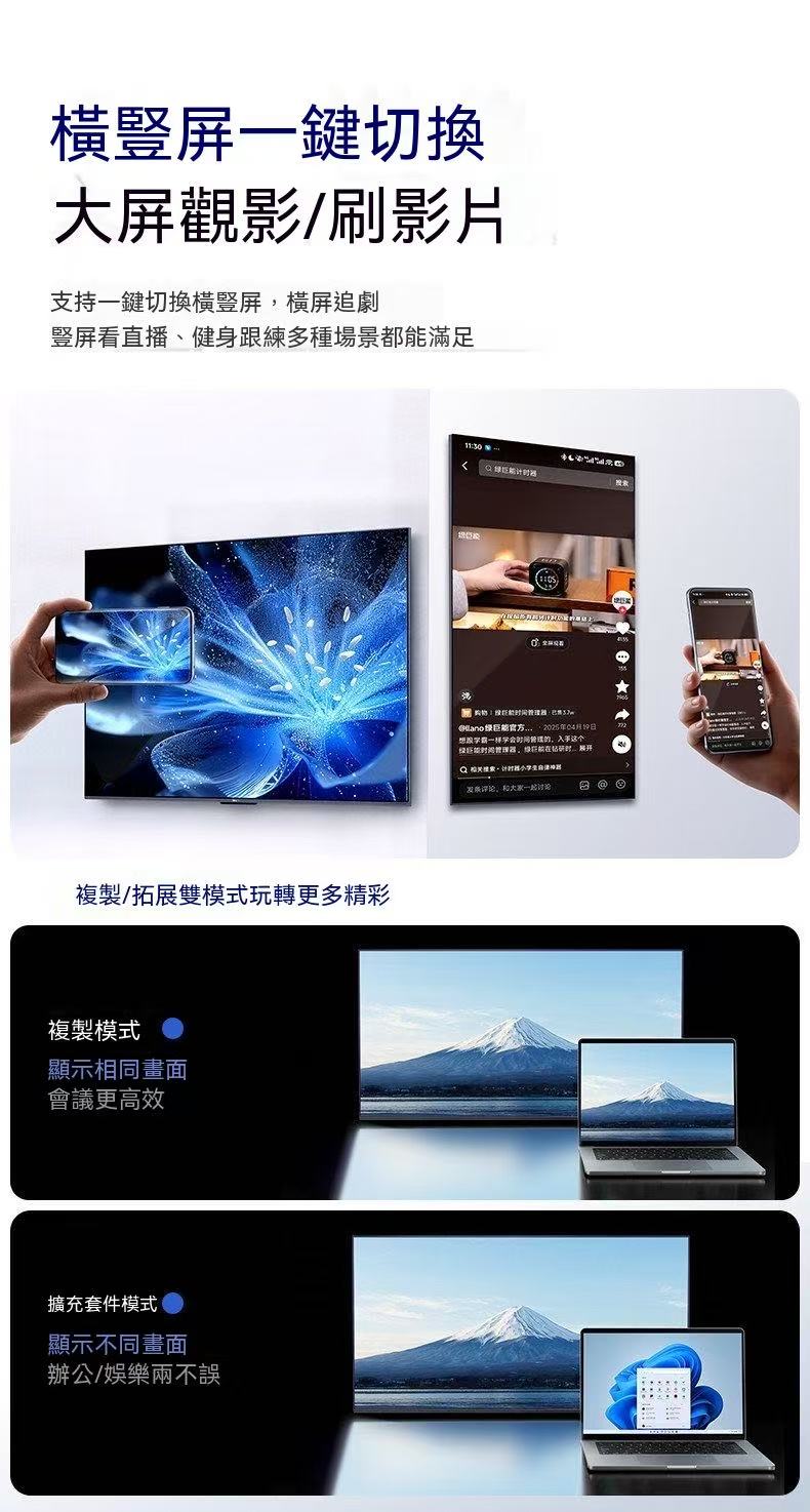 Green Energy 4K Screen Mirroring Device, Point-to-Point HD Wireless Long-Distance Screen Mirroring Artifact Converter