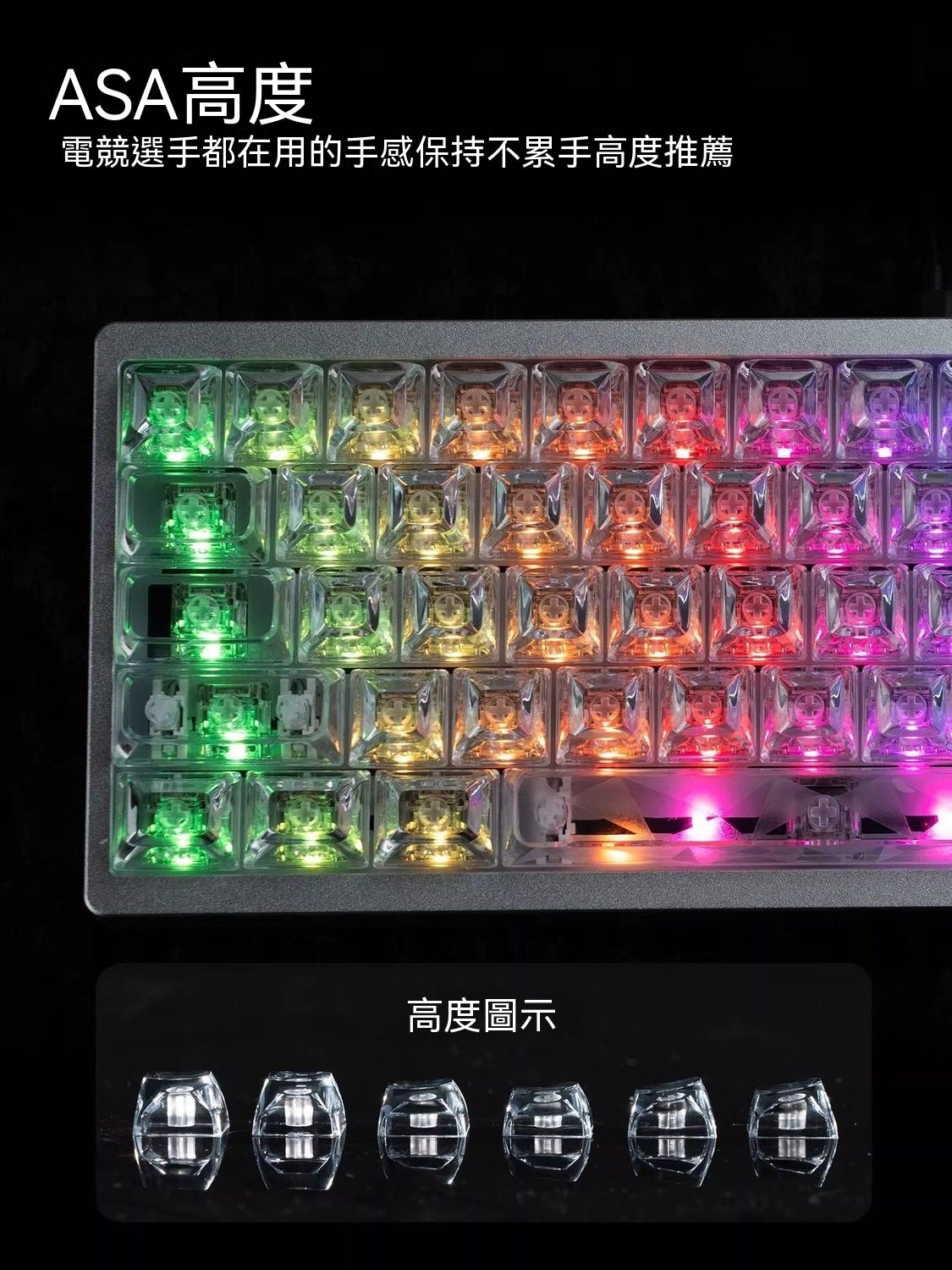 Womier心棱透冰晶魄ASA侧刻高透键盘帽