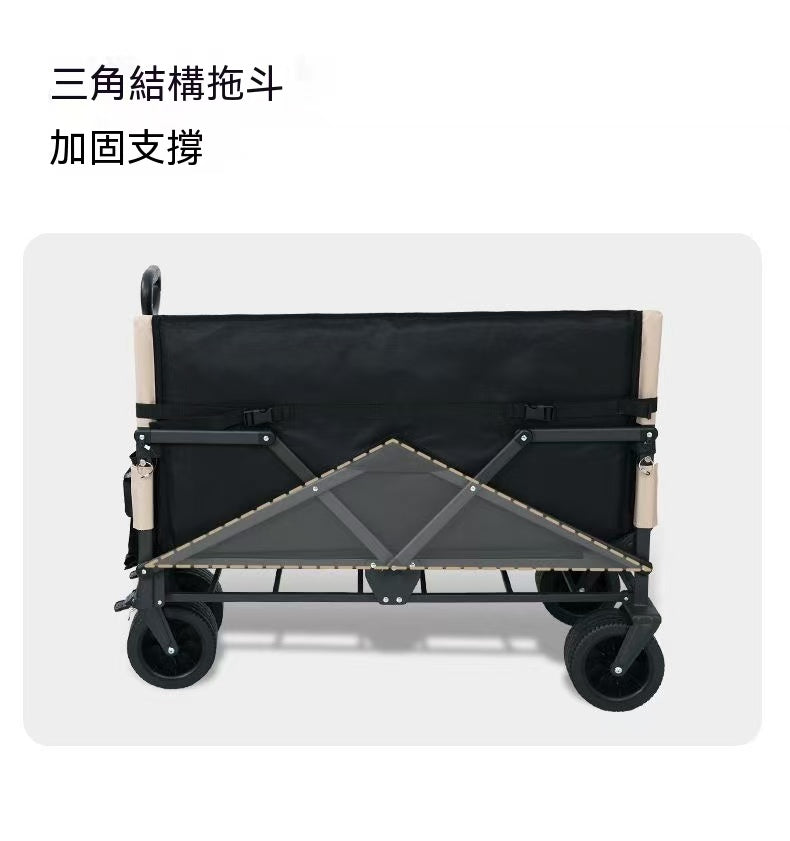 Outdoor camping cart foldable outdoor camping trolley movable seat