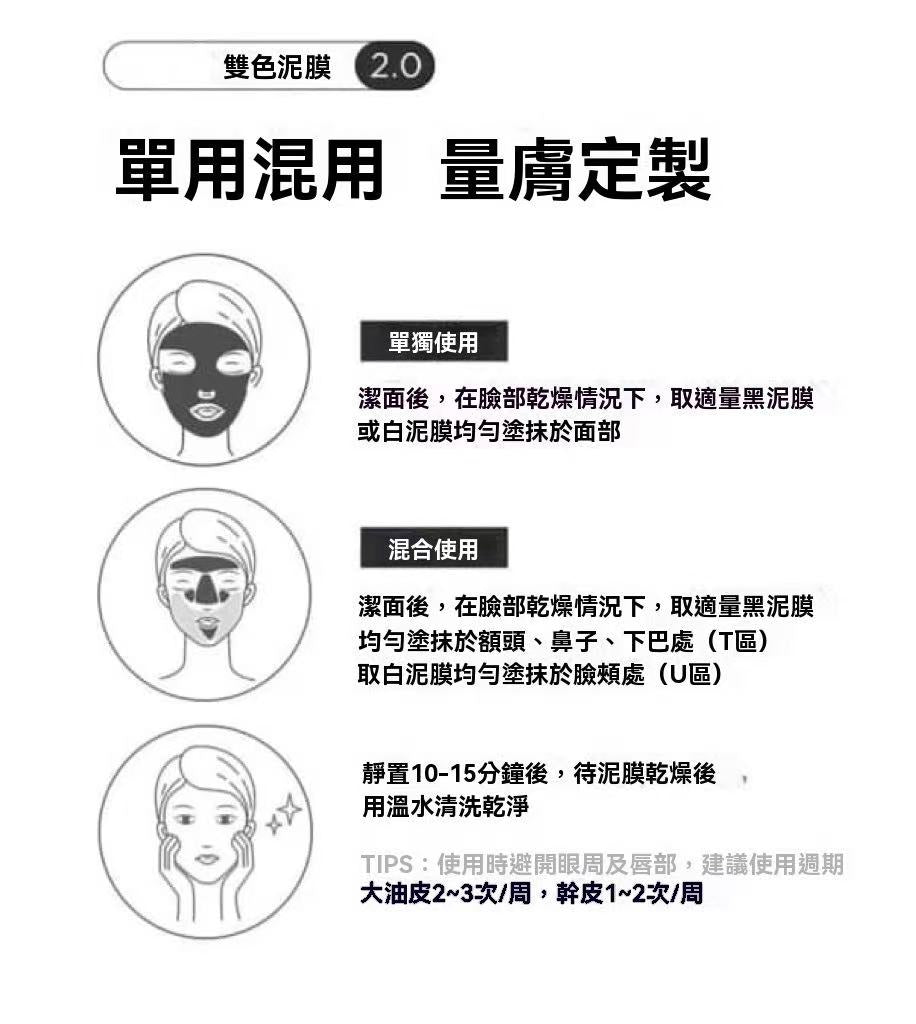 新款淨顏雙色清潔泥膜