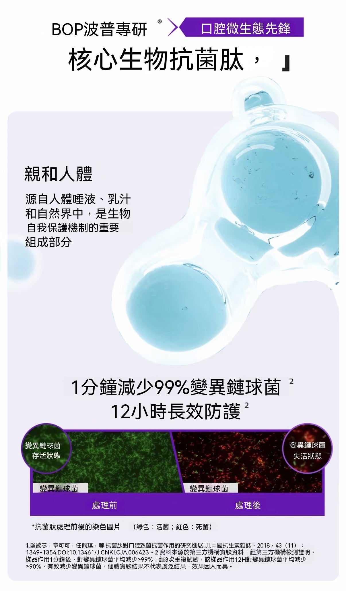 生物溶漬色修美白牙膏（活性抗菌肽牙膏）