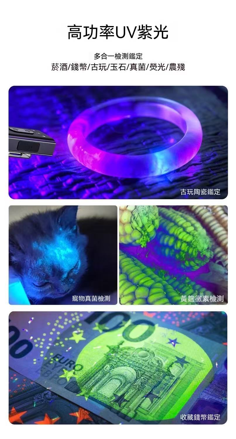 Multifunctional flashlight UV detection multi-light source outdoor lighting maintenance