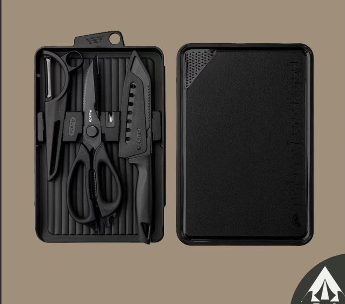 Outdoor Cutting Set - Blackened Camping Multi-functional Portable Cookware