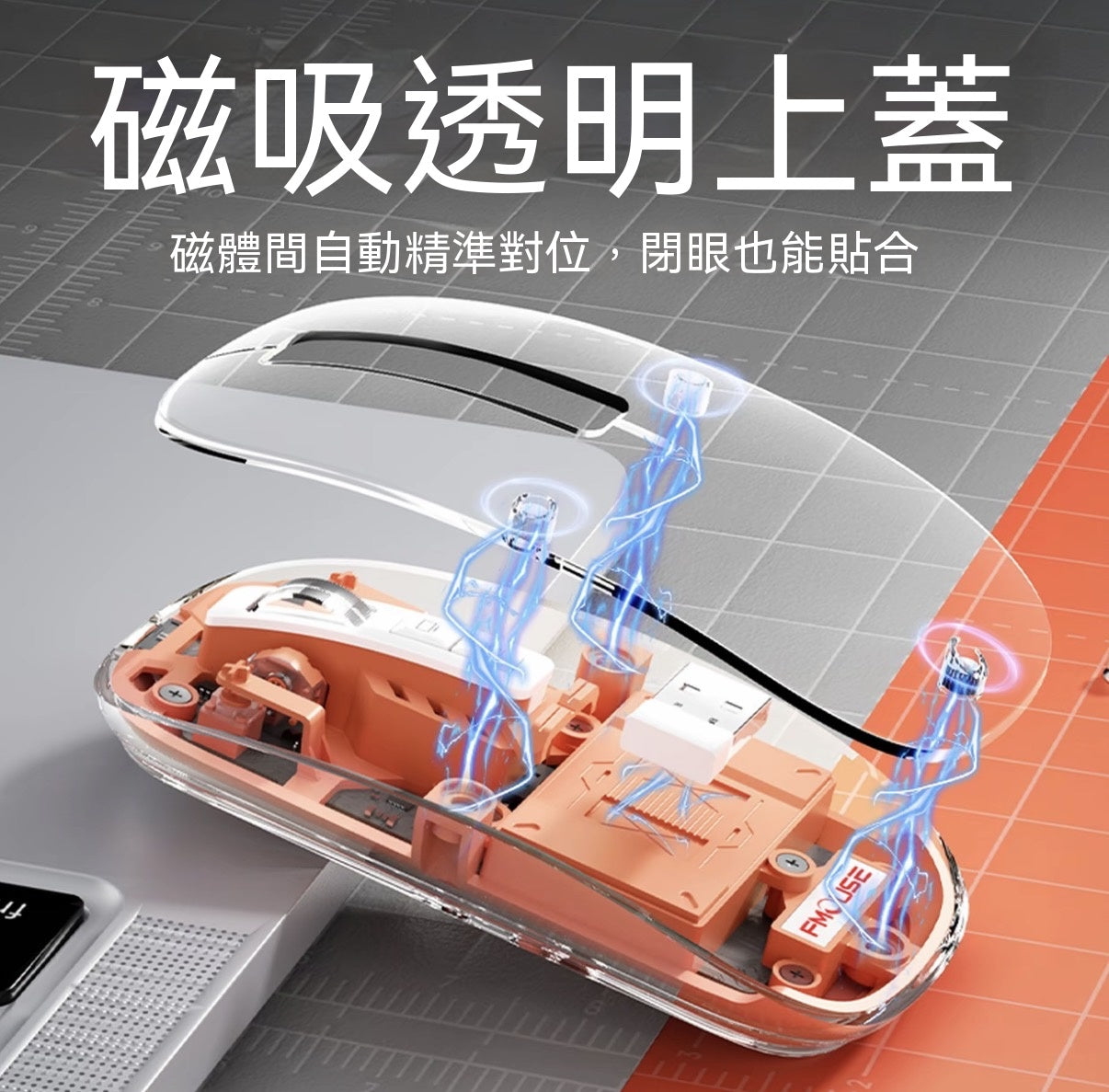 透明三模辦公滑鼠