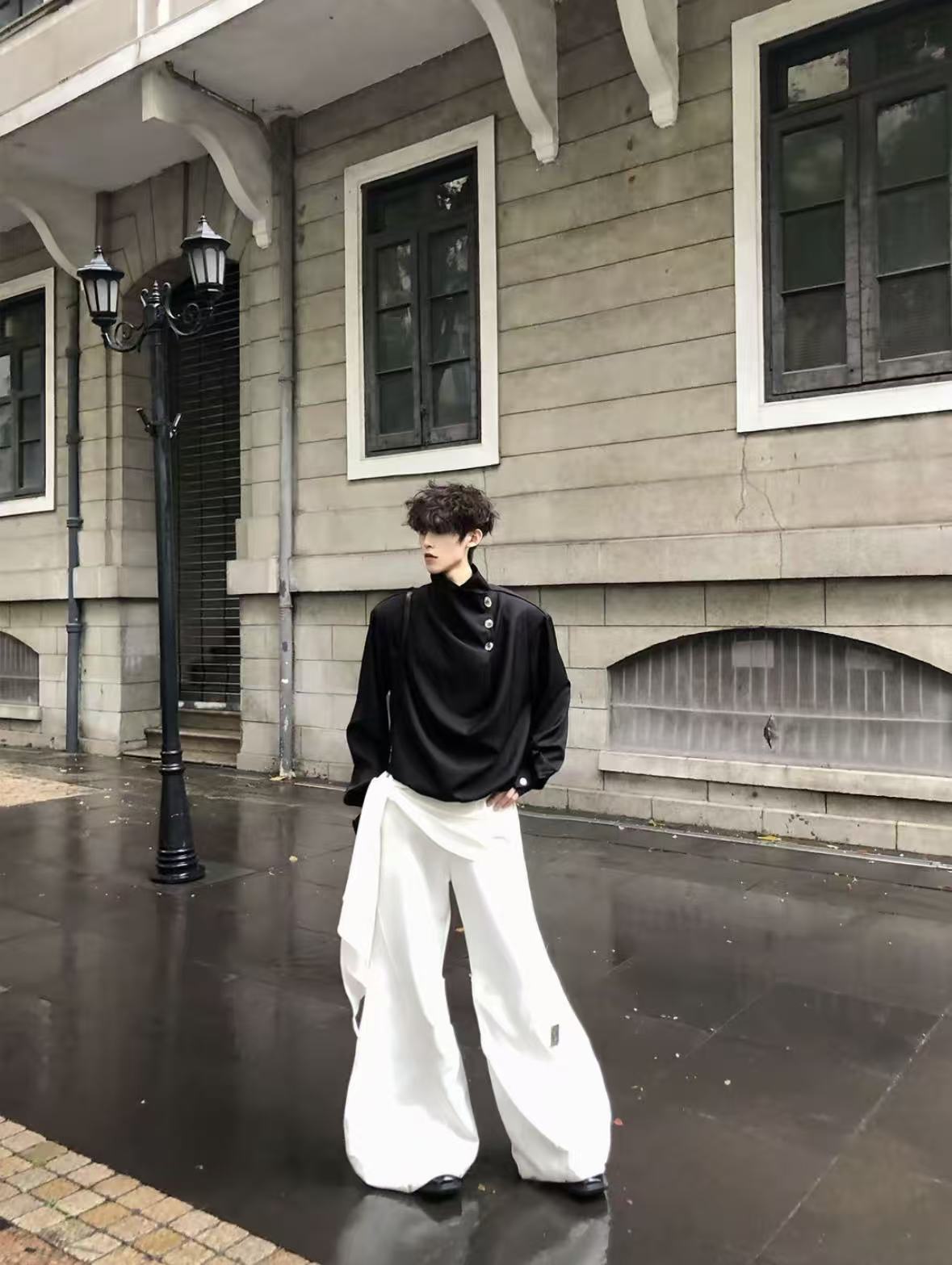 Original Niche Irregular Multi-Button Scarf-Collar Shirt (Yuta Okkotsu Cosplay)