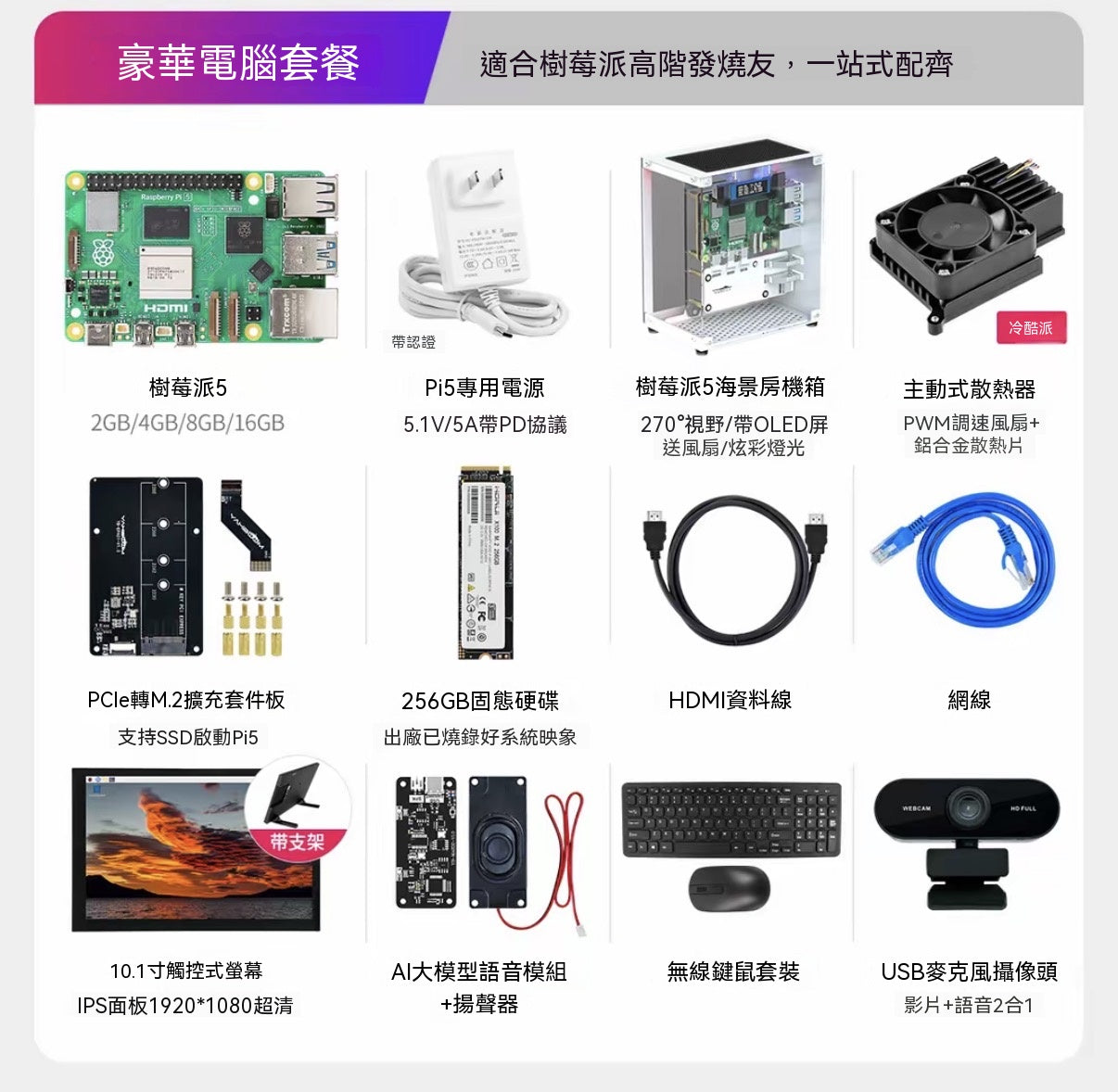 Raspberry Pi 5 開發板全系列套裝