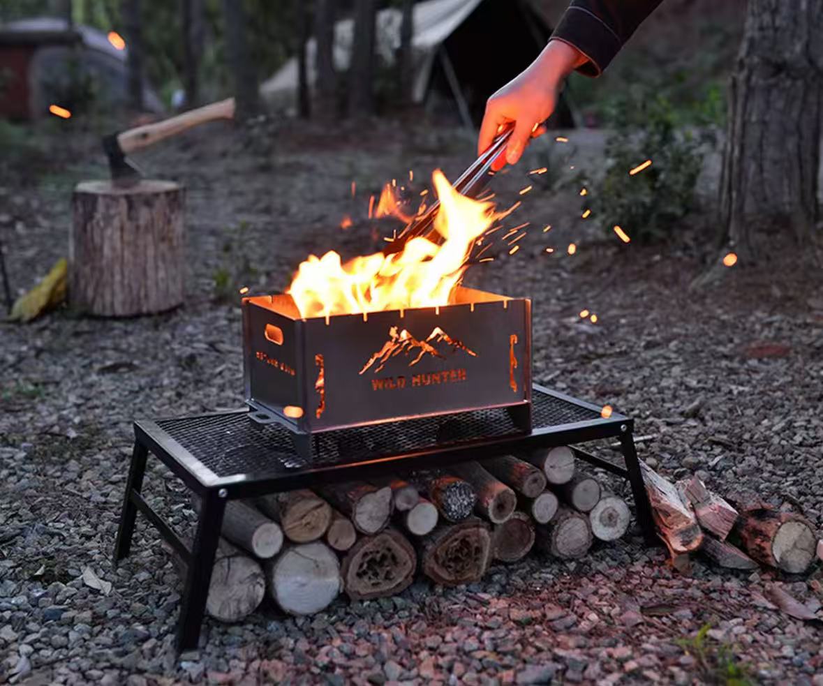 Thickened Stainless Steel Barbecue Stove Deer Hollow Foldable Fire Pit