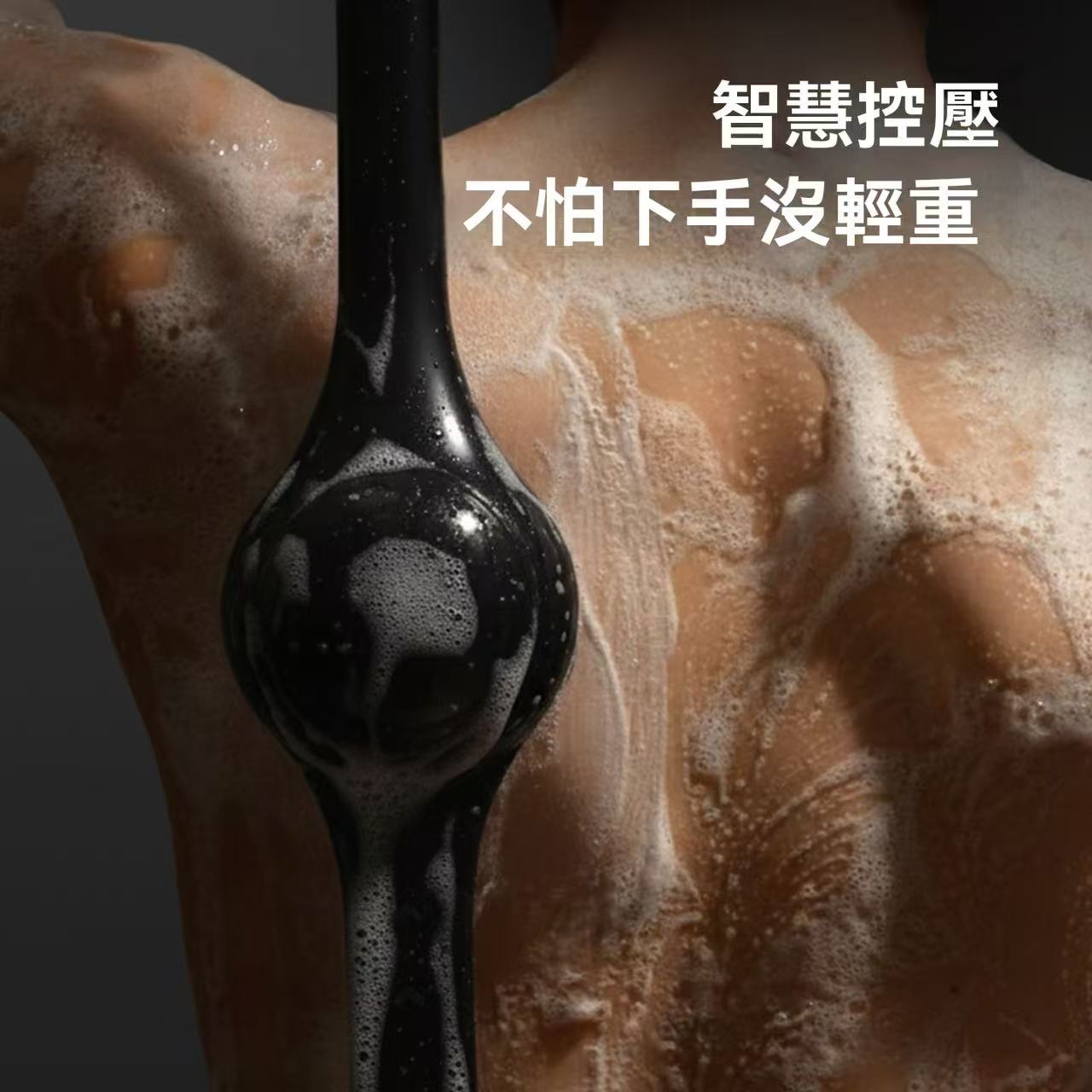 Electric long-handled bath brush for back scrubbing and body rubbing