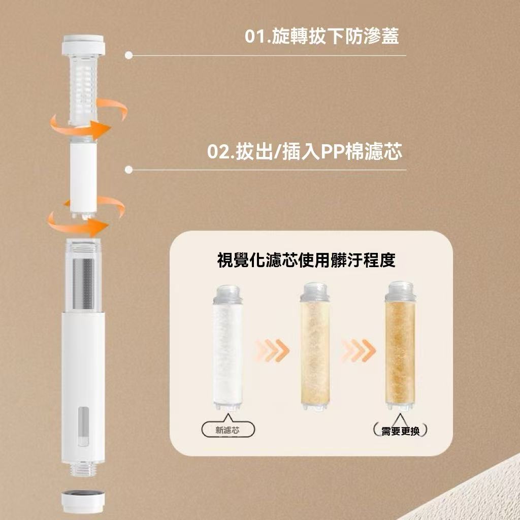 Mini lightweight filter shower head