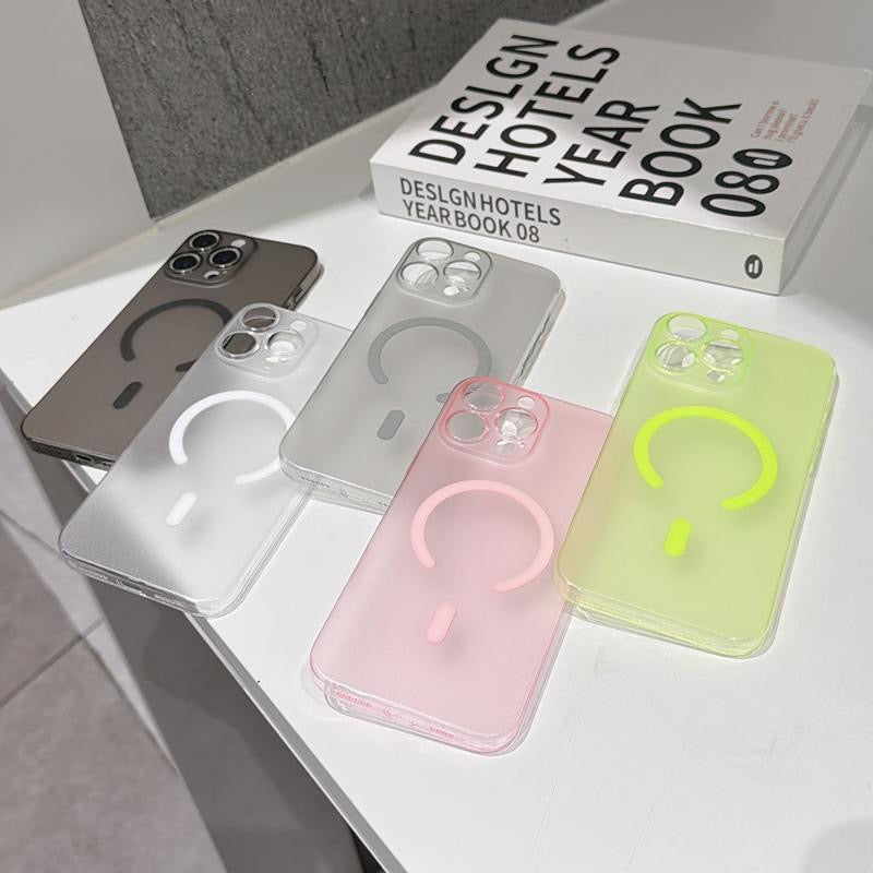 適用iphone超薄冰霧磨砂磁吸手機殼