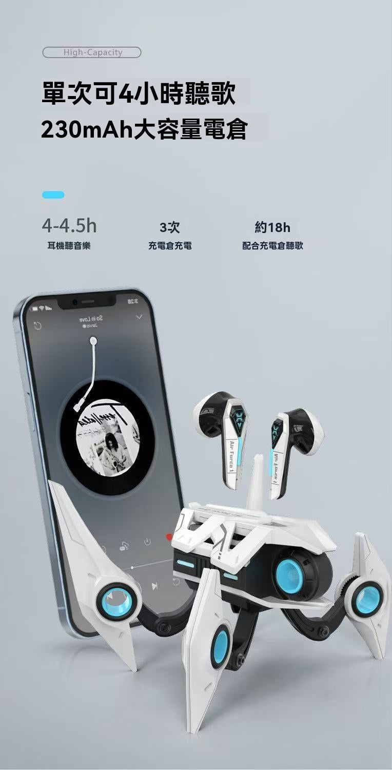 Mecha-style Bluetooth headphones