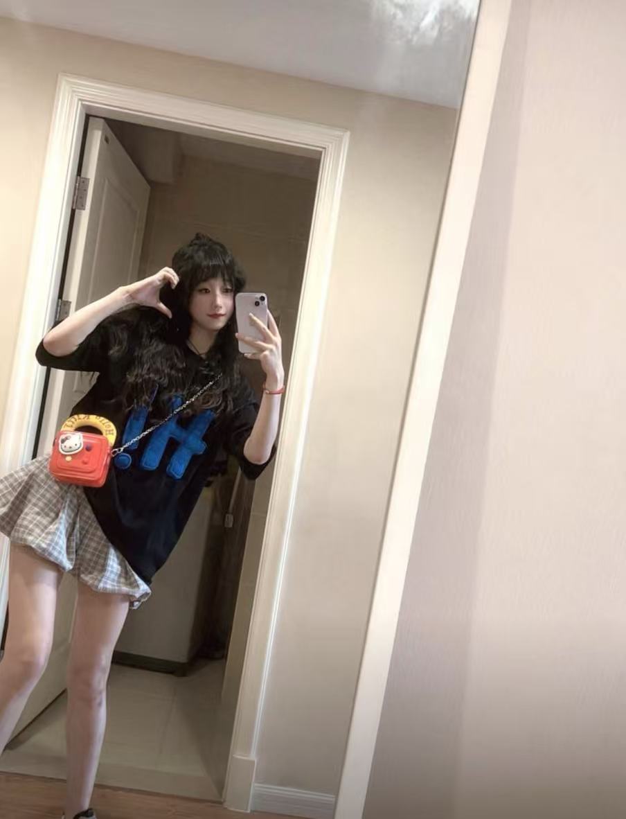 3D H! Cotton-padded short-sleeved T-shirt