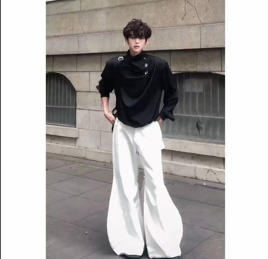 Original Niche Irregular Multi-Button Scarf-Collar Shirt (Yuta Okkotsu Cosplay)