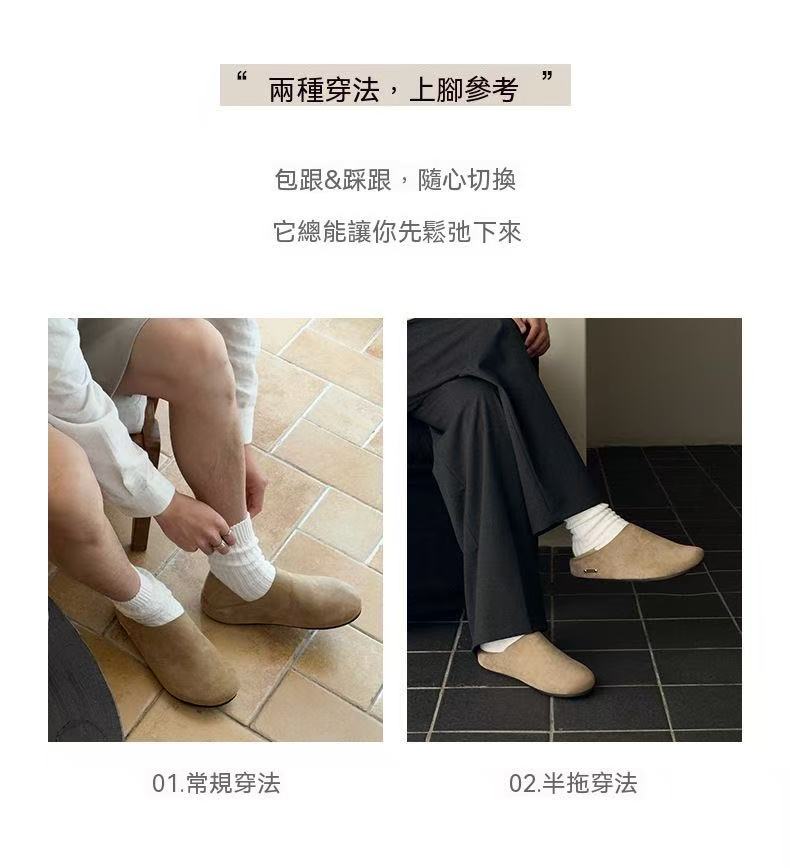 Mr.A銀標勃肯穆勒拖鞋