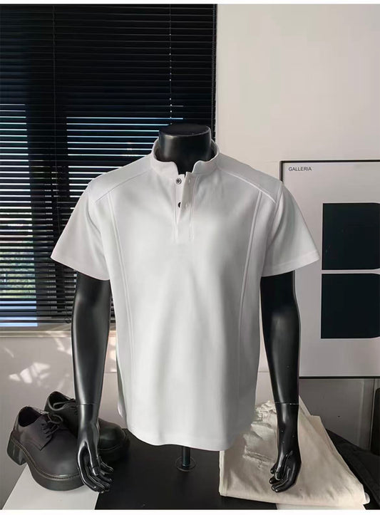 Henry Panel Shoulder Heavyweight Loose Fit Short Sleeve T-Shirt