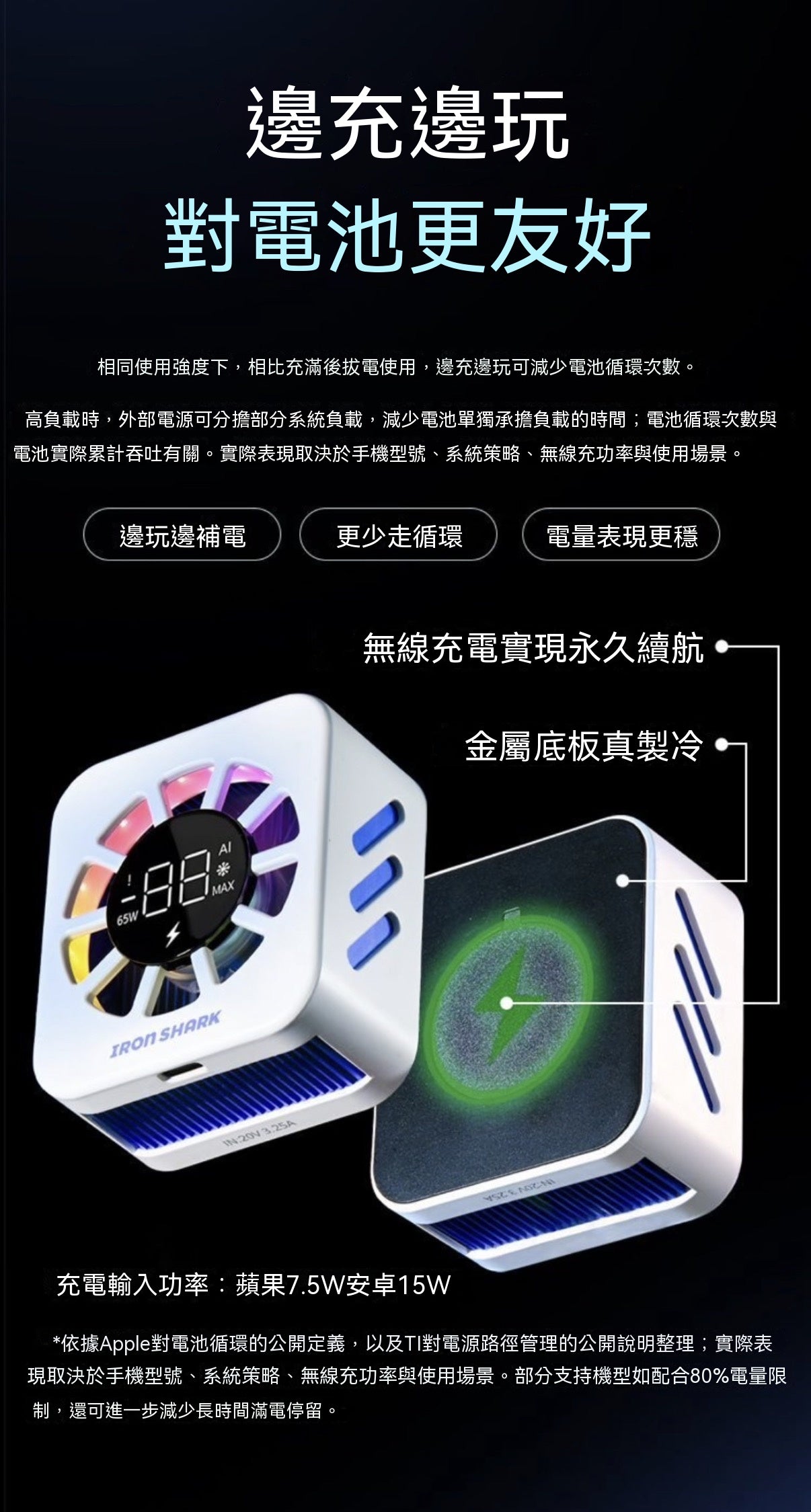 F9Pro65W無線充電散熱器