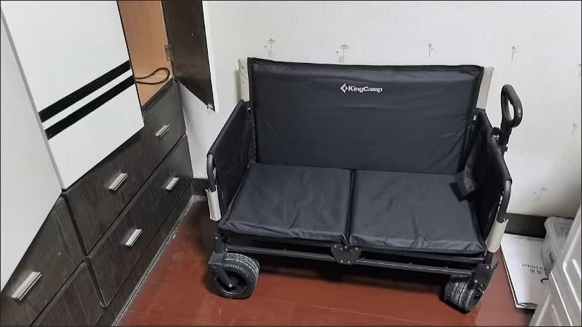 Outdoor camping cart foldable outdoor camping trolley movable seat