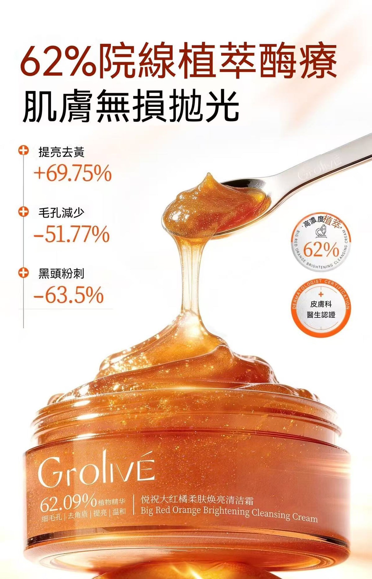 大橘罐拋光膜美容院刷酶療清潔泥膜去角質黑頭煥亮