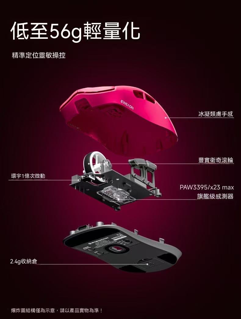 EWEADN X23 Lightweight Tri-Mode Gaming Mouse