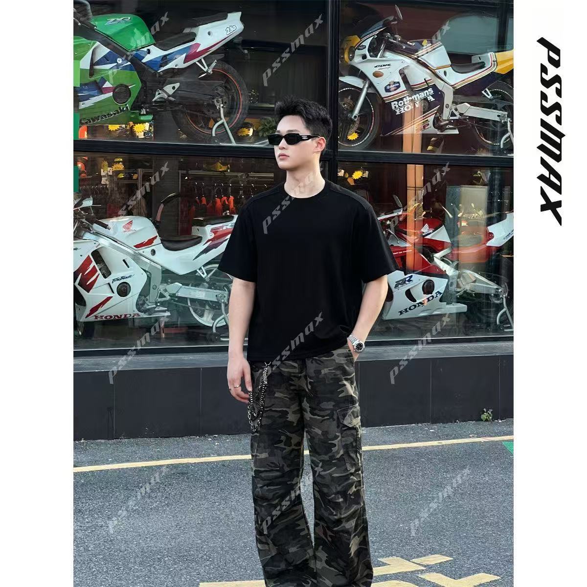 [Shujixian] Men's Versatile Structured Casual Short-Sleeved T-Shirt for Plus-Size Men