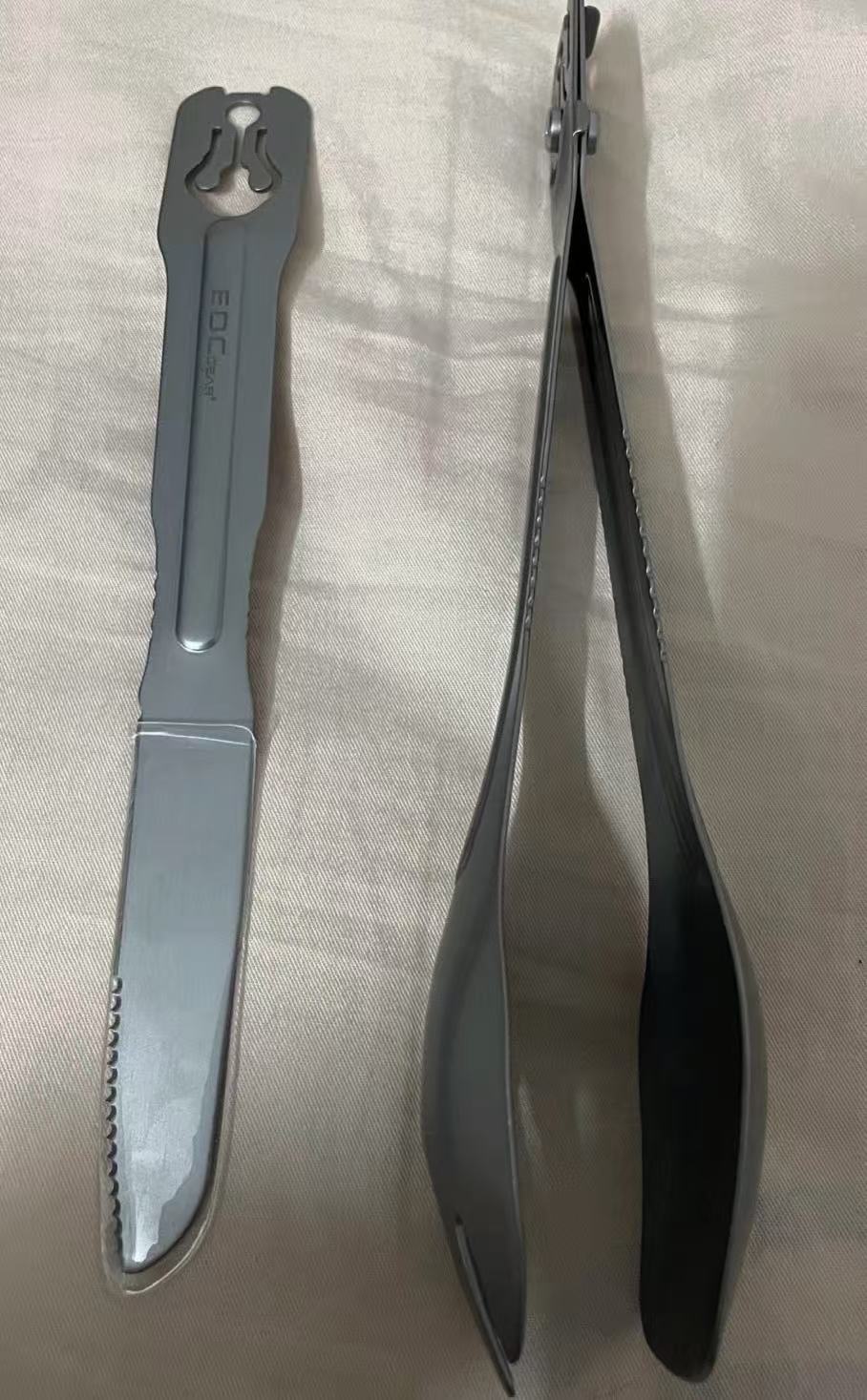 Titanium Alloy Detachable Camping Cutlery Set (3-piece)