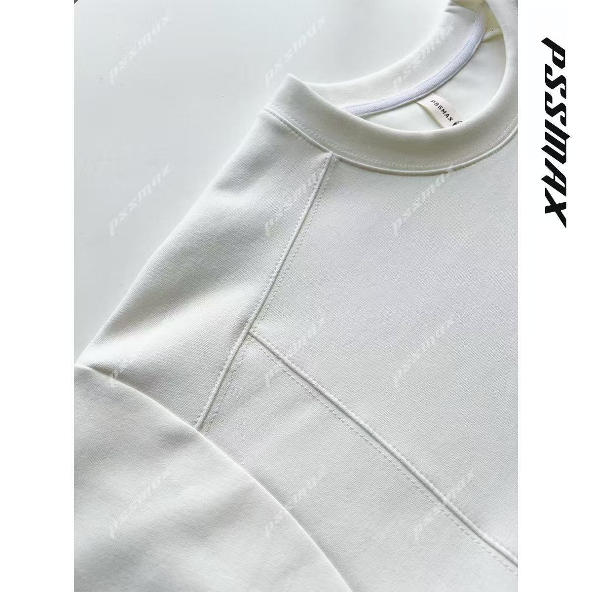 [Shujixian] Men's Versatile Structured Casual Short-Sleeved T-Shirt for Plus-Size Men