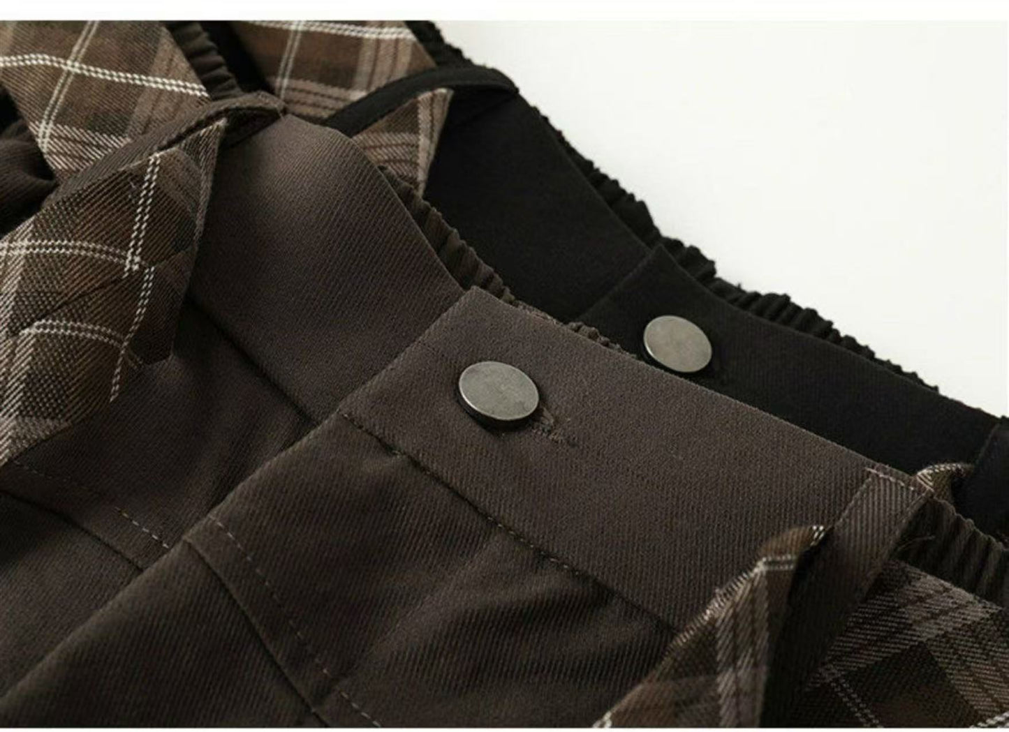 Retro Plaid Ribbon Straight Leg Casual Pants