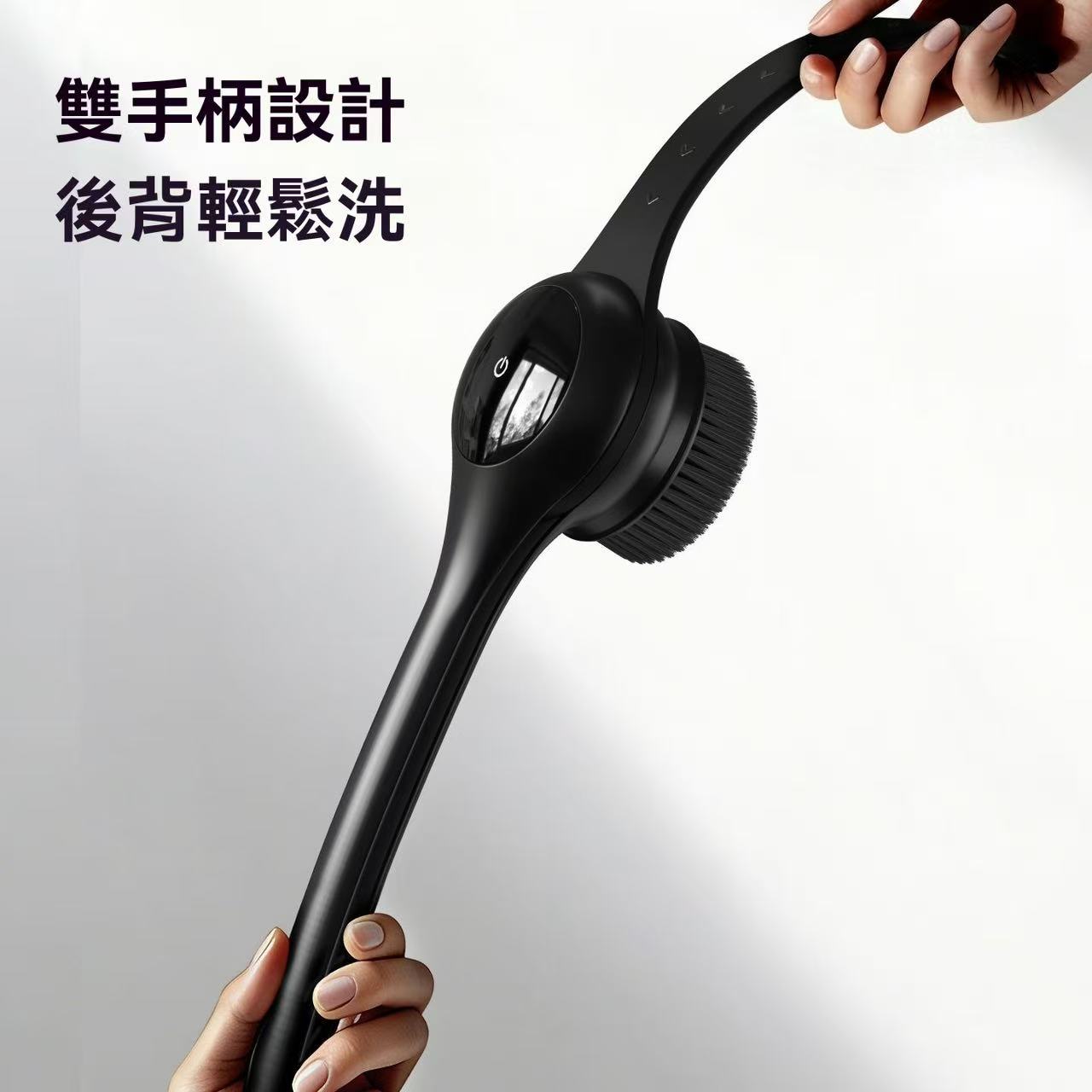 Electric long-handled bath brush for back scrubbing and body rubbing