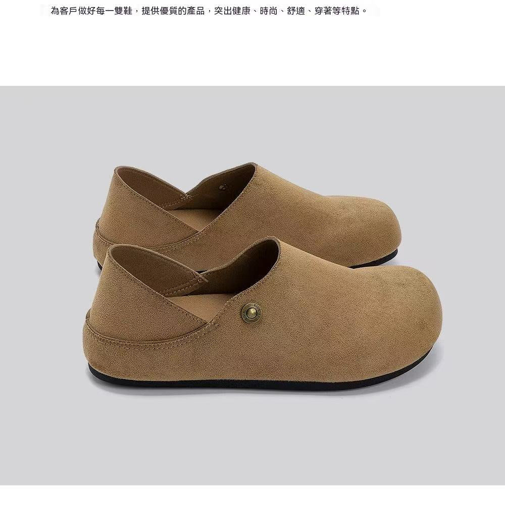 Vintage Round-Toe Birkenstock-Style Backless Clogs with Convertible Heel Strap