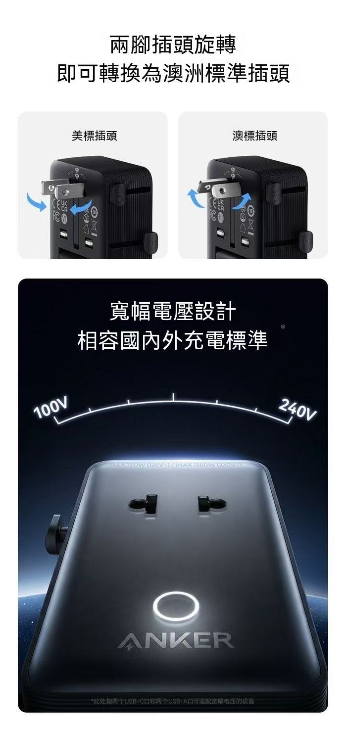 Anker Nano 多國萬用轉換插頭